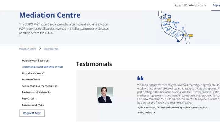 IP Consulting Ltd. – the first Bulgarian representative in a mediation procedure before EUIPO – Mediation center